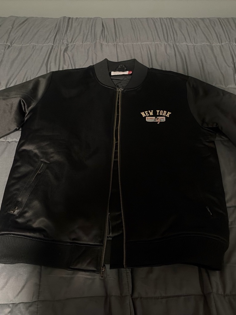 Mitchell & Ness Black New York Bomber Jacket